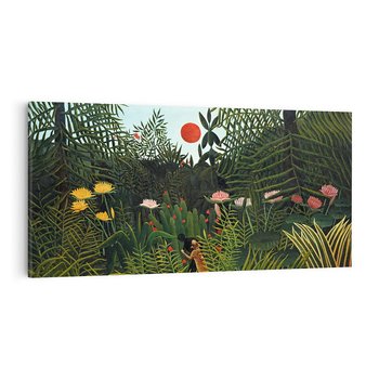 Obraz na płótnie 140x70 - "Virgin Forest with Sunset " (1910) Henriego Rousseau - reprodukcja, obraz na płótnie
