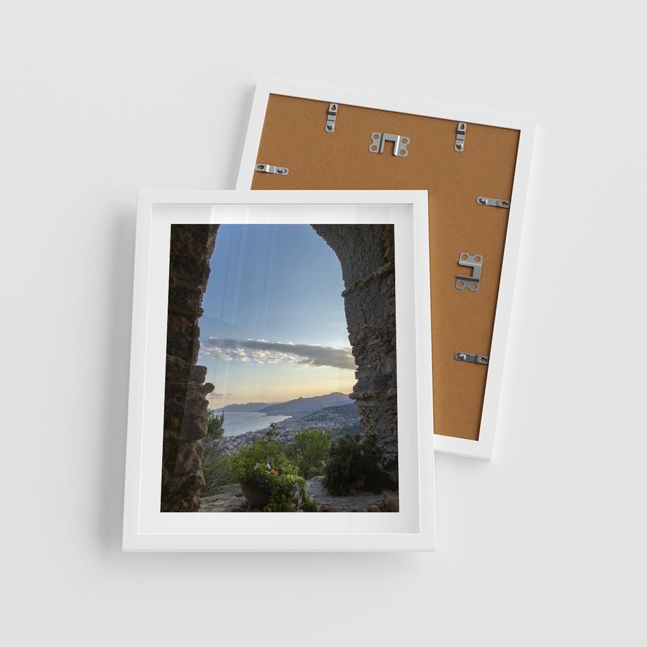 Plakat w ramie 40x50 - Pejzaż w perspektywie - pejzaż, perspektywa - rama biała