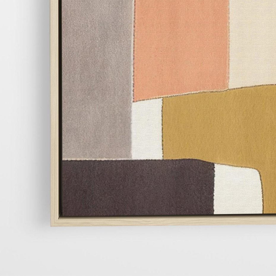 Obraz w ramie 70x50 - Pasy Abstrakcji - kolorowe pasy, plamy koloru - rama drewno