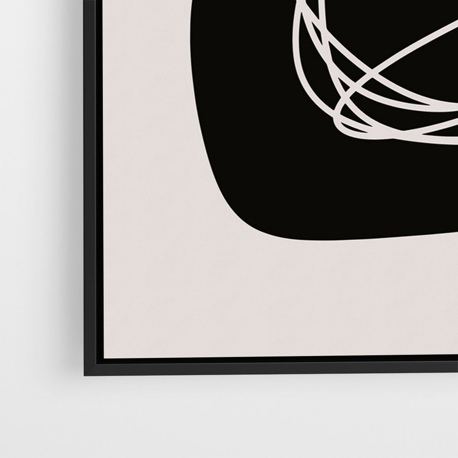 Obraz w ramie 70x100 - Linie Eksploracji - abstrakcyjne szkicowane linie, minimalizm - rama czarna