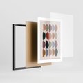 Plakat w ramie 30x40 - Granice Boho - abstrakcyjny obraz, geometryczna kompozycja - rama czarna