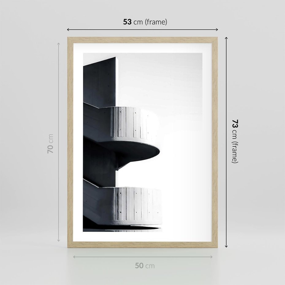Plakat w ramie 50x70 - Elegancja Współczesności - architektura, nowoczesne formy - rama drewno