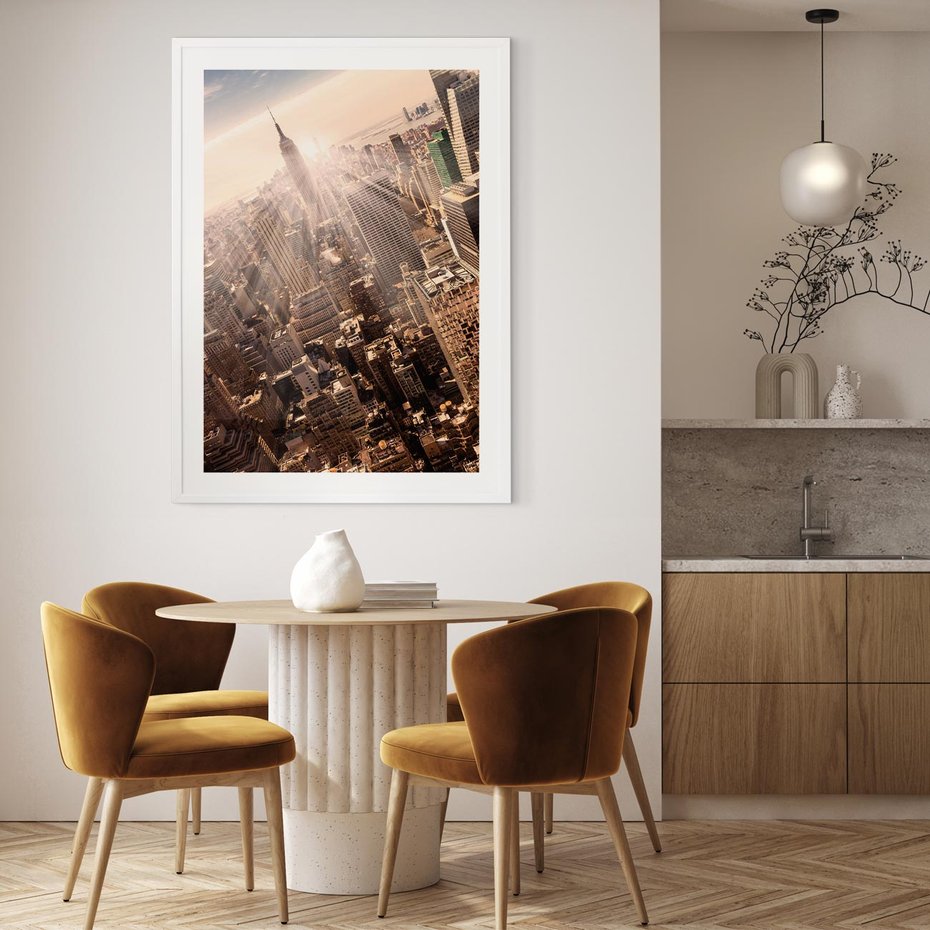 Plakat w ramie 40x50 - Dynamika Nowego Jorku - Nowy Jork, miasto - rama biała