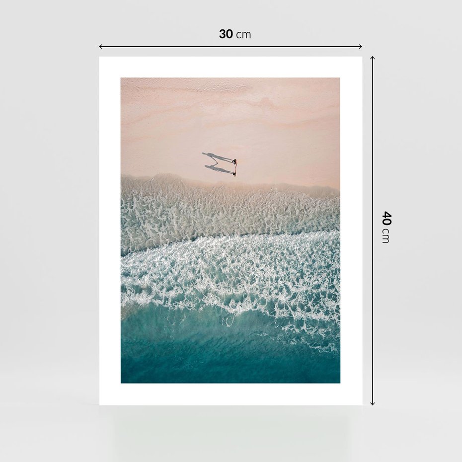 Plakat bez ramy 30x40 - Turkusowe Uroki - niebieskie turkusowe morze, plaża