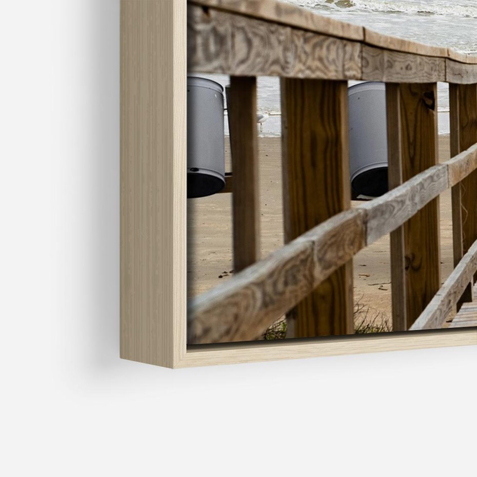 Obraz w ramie 70x50 - Morze i drewniany pomost - morze, pomost - rama drewno