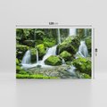 Obraz na płótnie 120x80 - Spokojny wodospad w lesie nad rzeką - wodospad, las