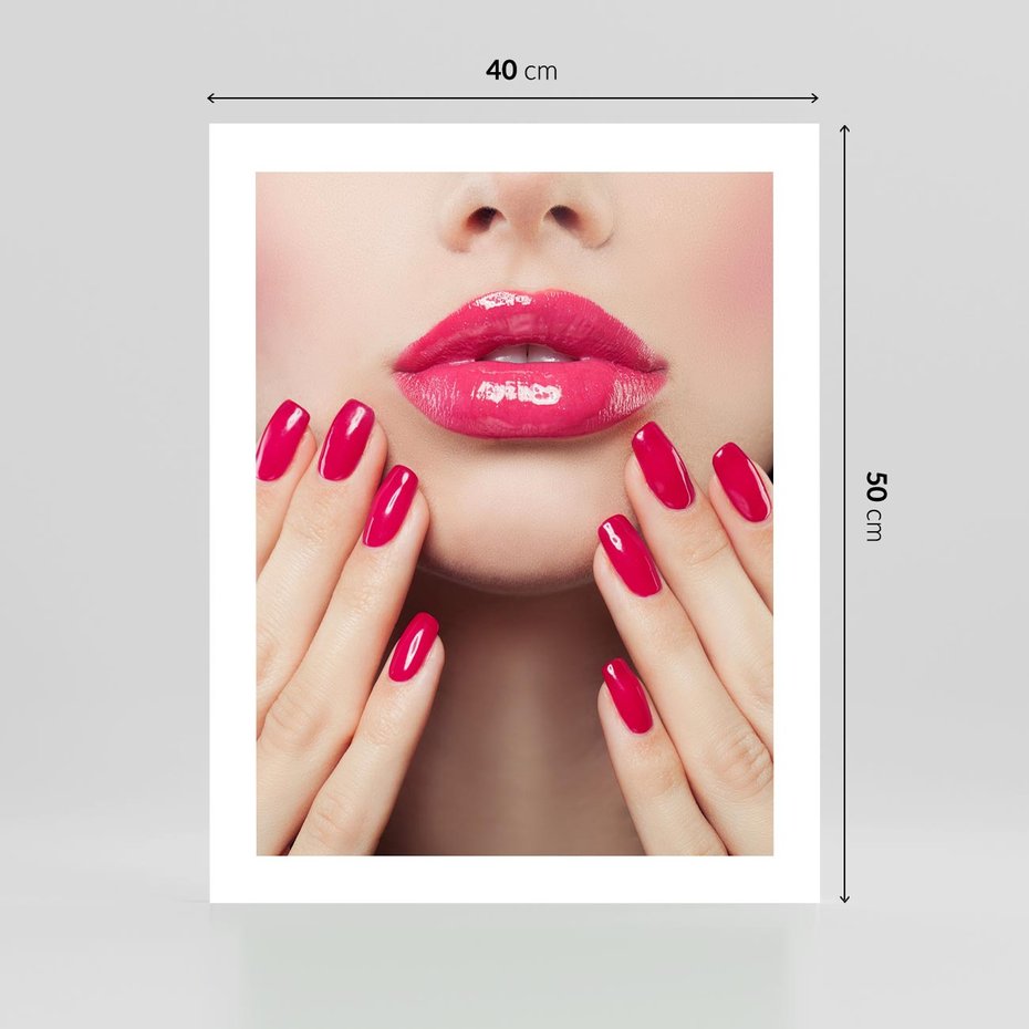 Plakat bez ramy 40x50 - Wyrażenie Piękna - paznokcie, usta