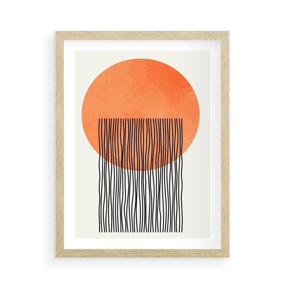 Plakat w ramie 50x70 - Echa Wyobraźni - koło, boho styl - rama drewno