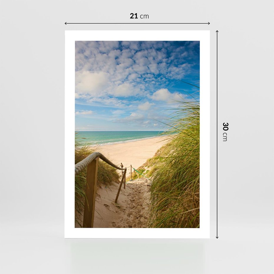 Plakat bez ramy 21x30 - Spokojna plaża nad Bałtykiem - plaża, Bałtyk
