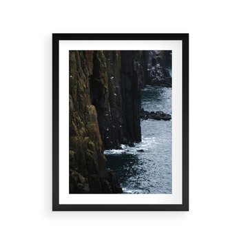 Plakat w ramie 30x40 - Piękno norweskich krajobrazów - fiordy, morze - rama czarna