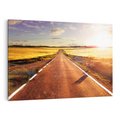 Obraz na płótnie 100x70 - Droga ku zachodowi słońca - droga, zachód