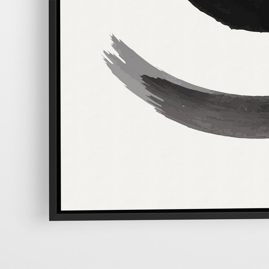 Obraz w ramie 50x70 - Bezczasowe Echo - abstrakcyjne plamy okręgi, akwarelowe - rama czarna