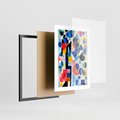 Plakat w ramie 30x40 - Księga Akwarelowych Przeniknięć - abstrakcyjny obraz, różne kolorowe kształty - rama czarna