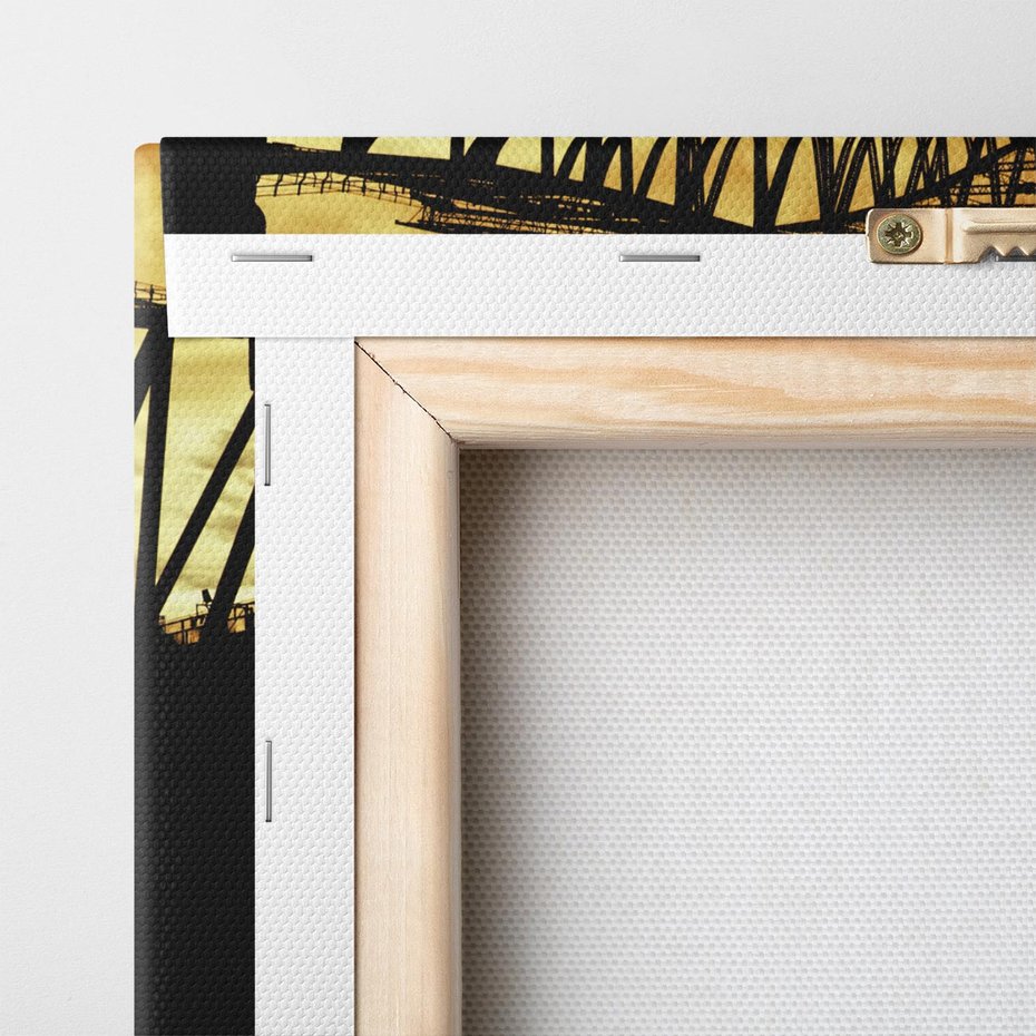 Obraz na płótnie 70x70 - Most przy zachodzie słońca - most, zachód