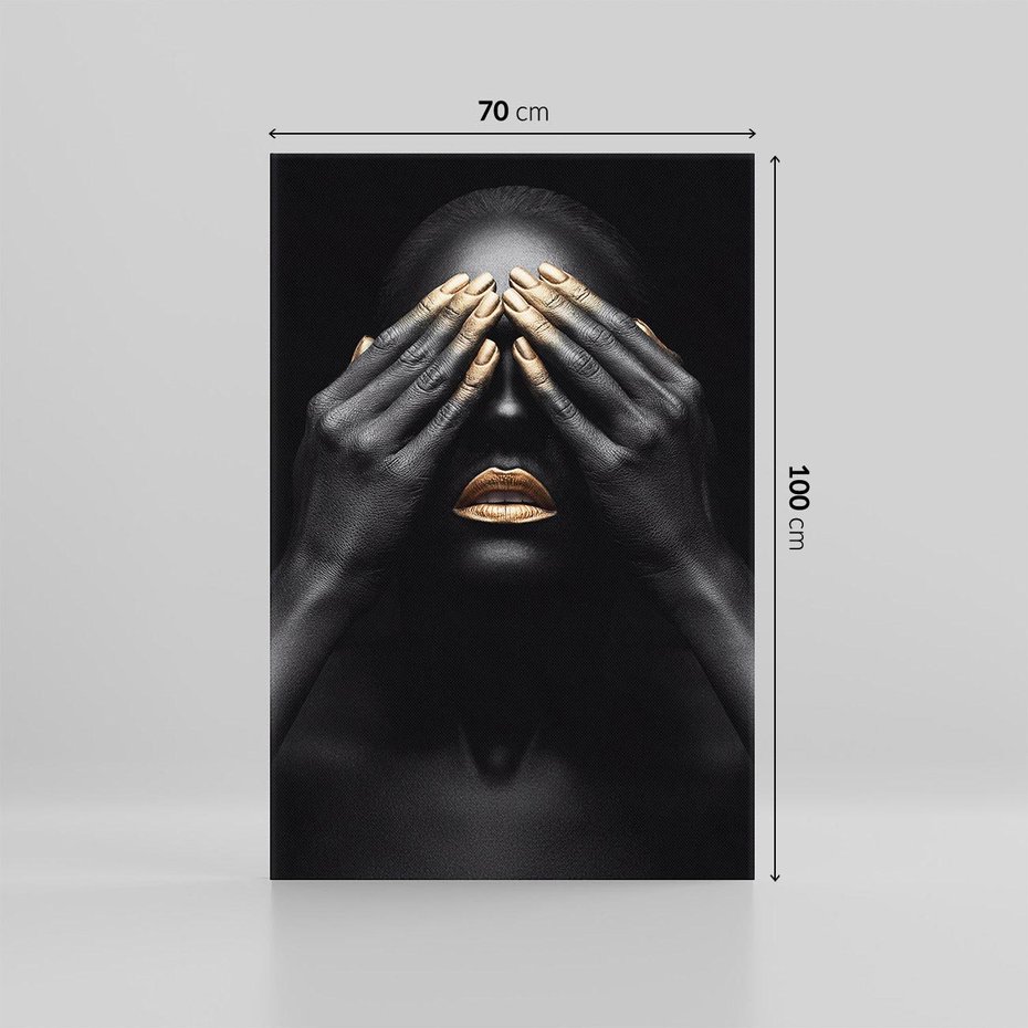 Obraz na płótnie 70x100 - Złote Usta wyjątkowa subtelność - złote usta, złote palce