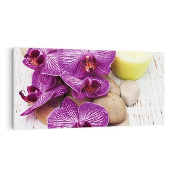 Obraz na płótnie 100x50 - Relaksujące spa w otoczeniu orchidei - spa, świece