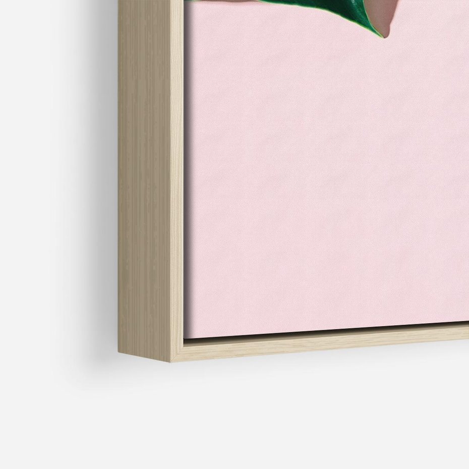 Obraz w ramie 70x50 - Siła Natury - liście, monstera - rama drewno