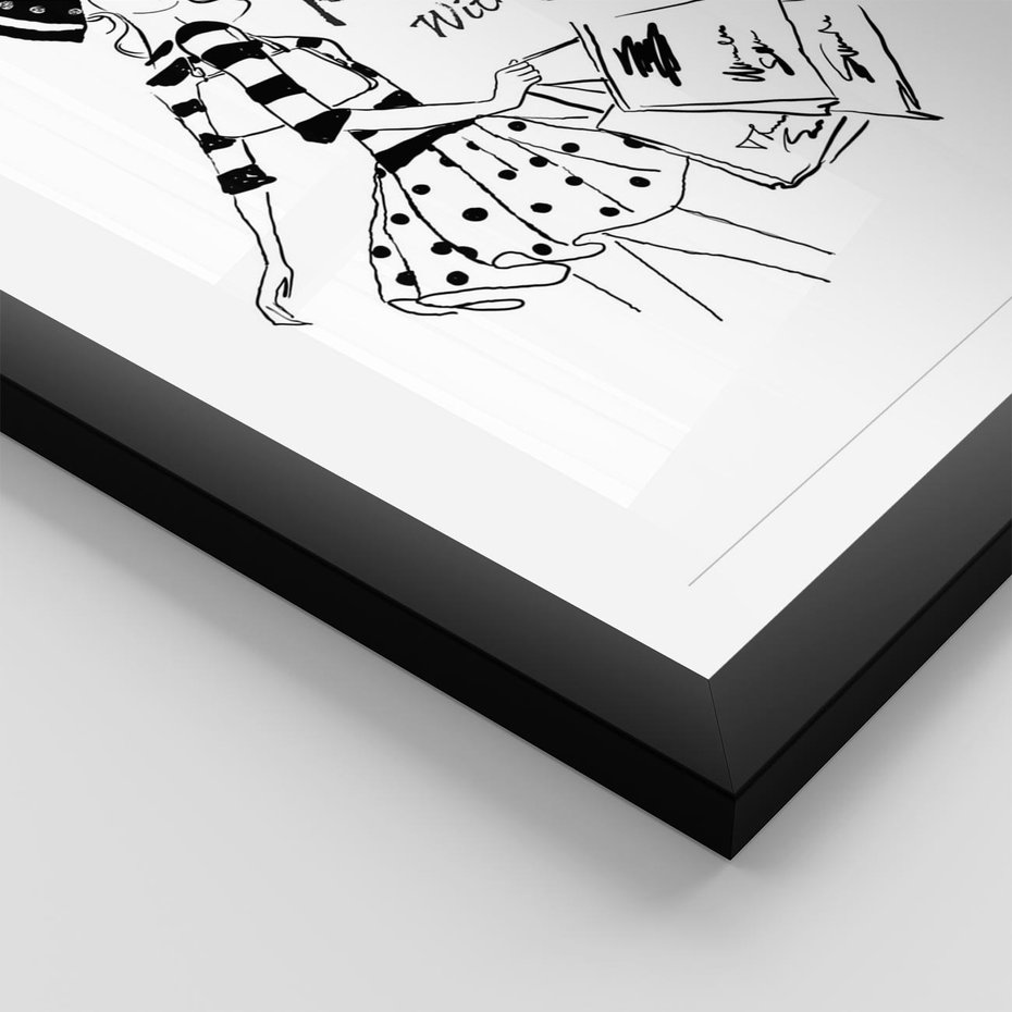 Plakat w ramie 50x70 - Paryż - Miasto Romantycznej Grafiki - Paryż, Paris - rama czarna