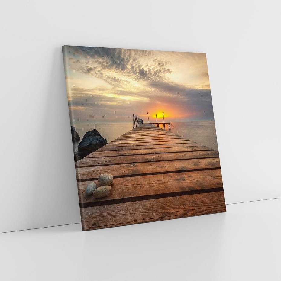 Obraz na płótnie 60x60 - Molo nad bułgarskim morzem - Bułgaria, molo