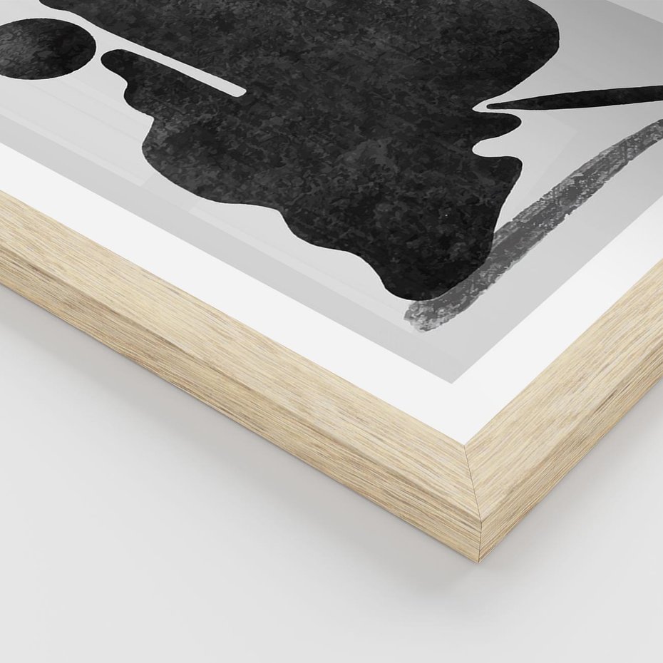 Plakat w ramie 50x70 - Abstrakcyjna Japońska Sztuka - abstrakcja, sztuka japońska - rama drewno