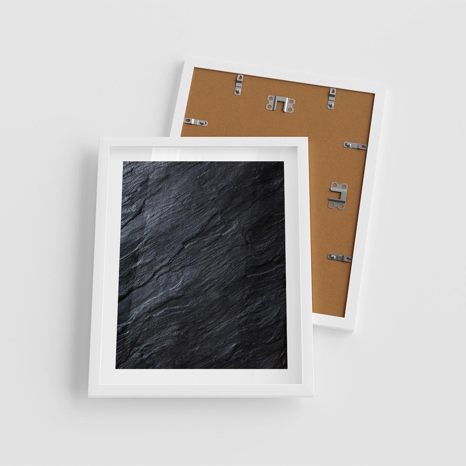 Plakat w ramie 40x50 - Kamienne tekstury w trójwymiarze - kamień, tekstura - rama biała