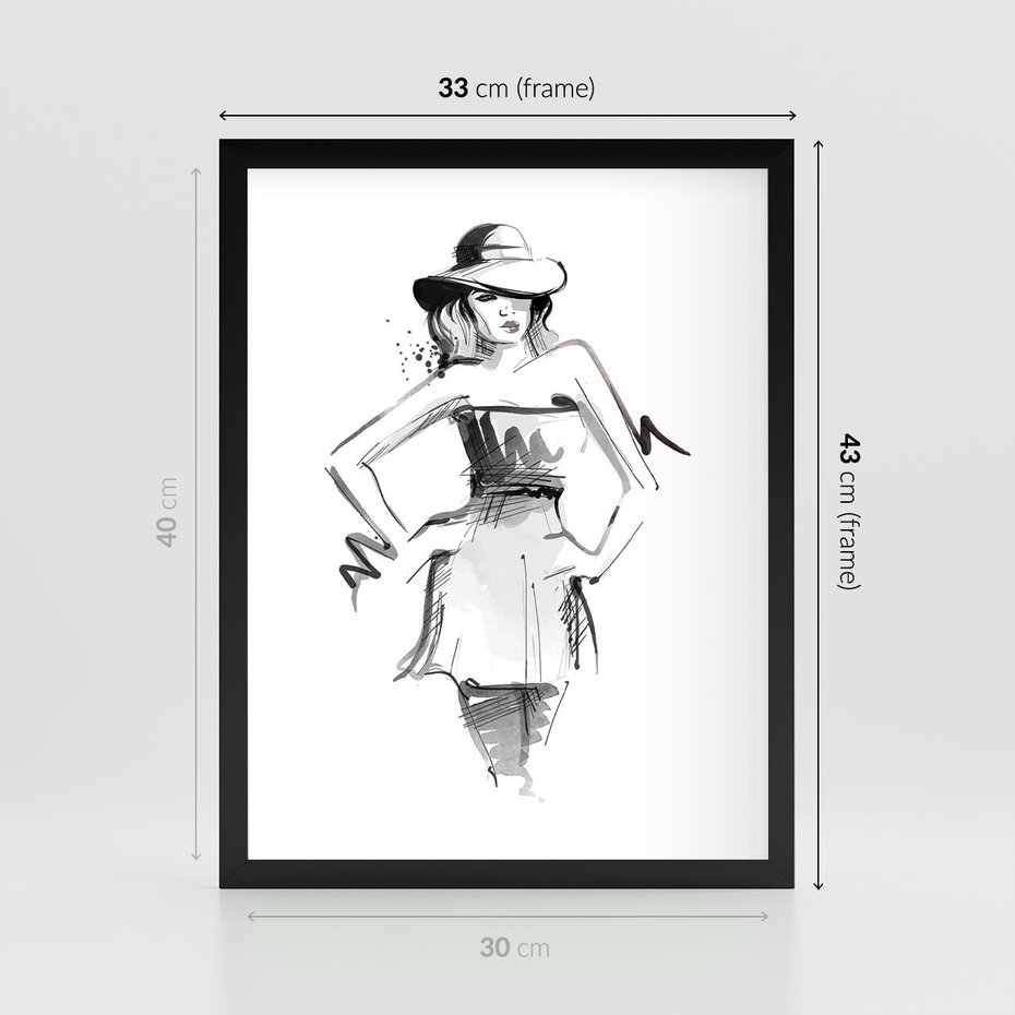 Plakat w ramie 30x40 - Piękno mody i urody - beauty, fashion - rama czarna