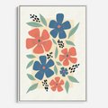 Obraz w ramie 50x70 - Kolorowe liście tęsknot - minimalistyczny plakat, grafika - rama biała