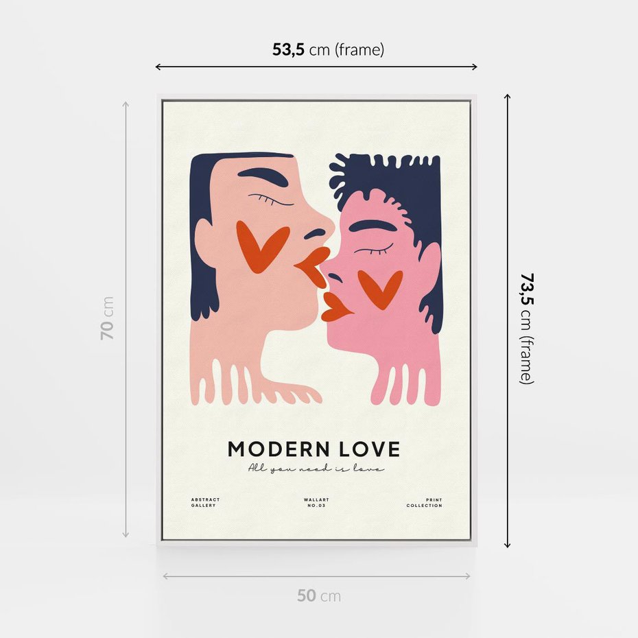 Obraz w ramie 50x70 - Miłość w Kompozycji - miłość, para zakochanych - rama biała