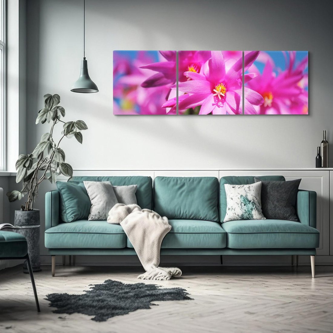 Obraz na płótnie 150x50 - Kwiatowy urok - kwiat, kwiaty