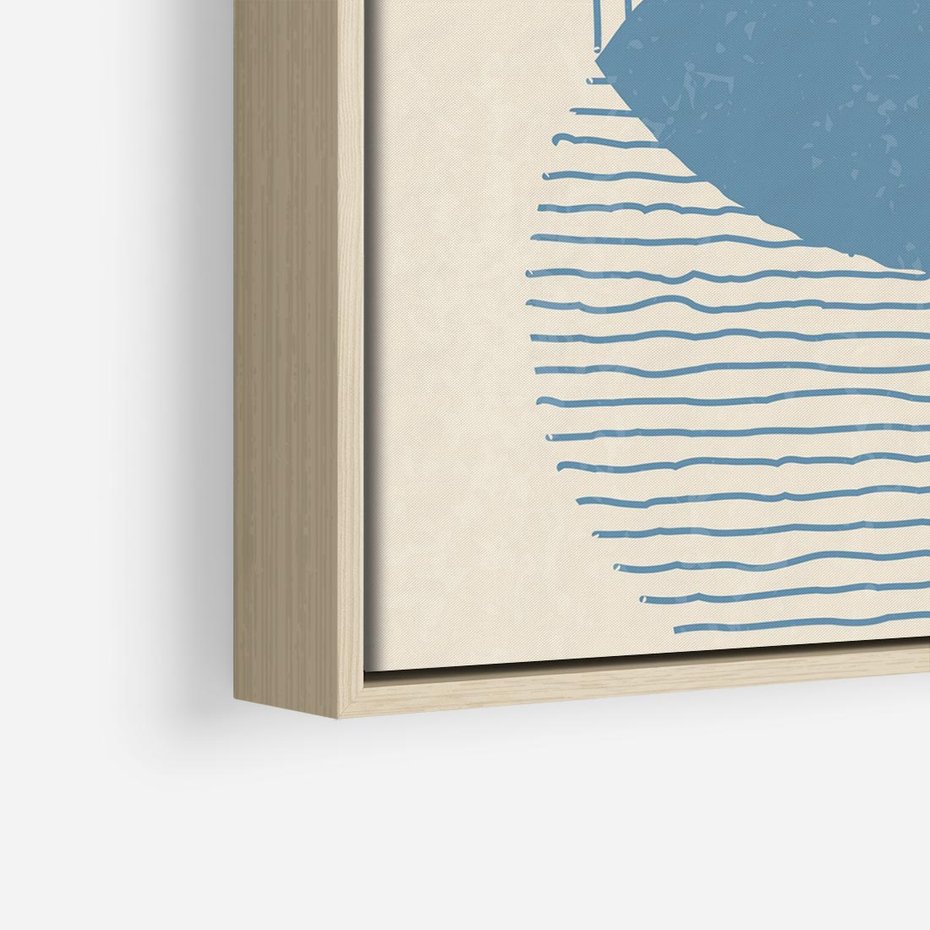 Obraz w ramie 50x50 - Wnętrza Refleksji - geometryczne kształty, koła - rama drewno