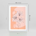 Plakat w ramie 50x70 - Kwiatowa Harmonia - minimalistyczny plakat, pudrowe kwiaty - rama biała