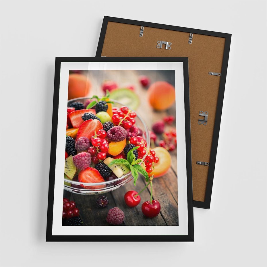 Plakat w ramie 50x70 - Smakowite Porywy - owoce, jedzenie - rama czarna