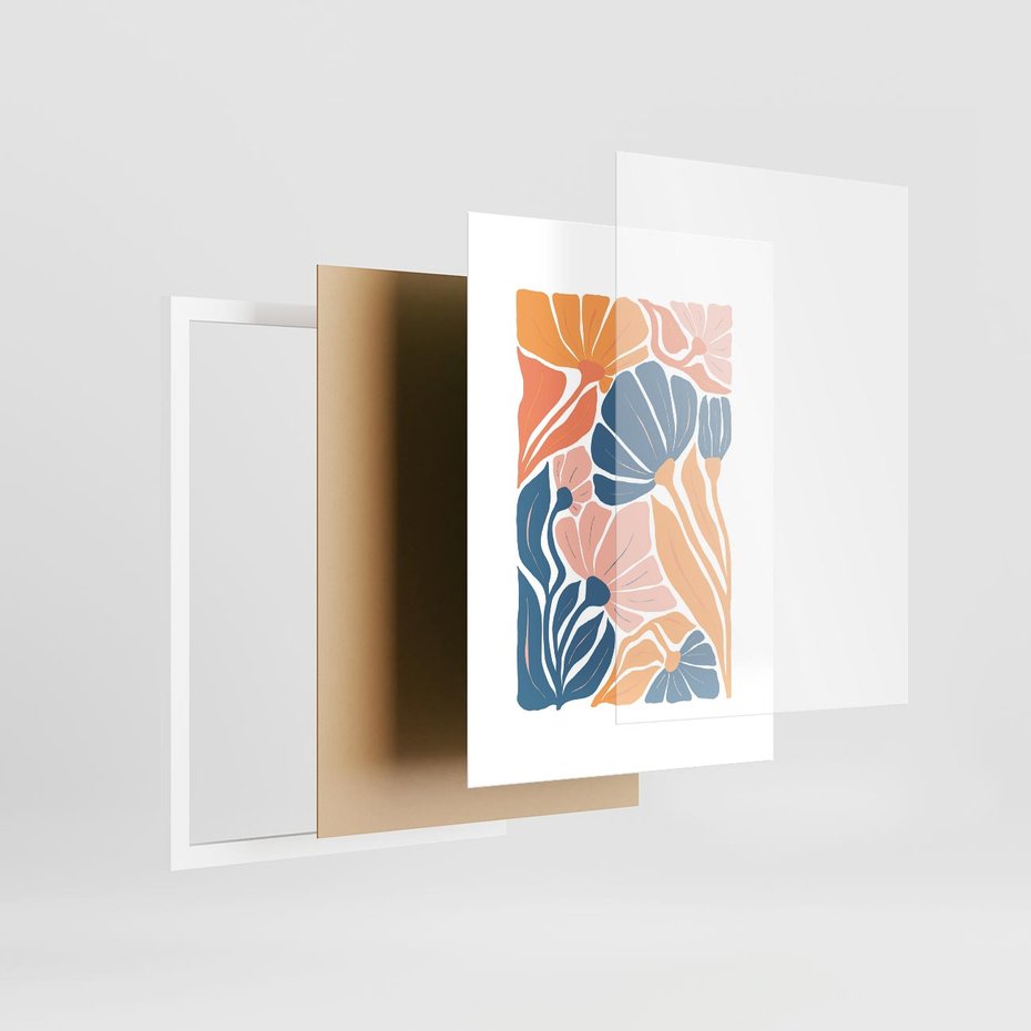 Plakat w ramie 50x70 - Migotliwe Marzenia - kwiaty, rośliny - rama biała