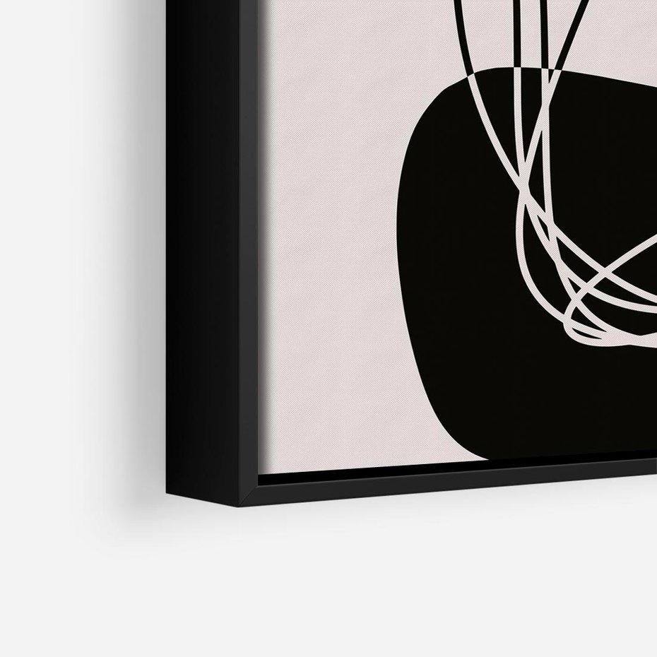 Obraz w ramie 50x50 - Linie Eksploracji - abstrakcyjne szkicowane linie, minimalizm - rama czarna