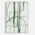 Obraz w ramie 80x120 - Zielony Spokój - zielona abstrakcja, spokojny plakat - rama biała
