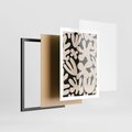 Plakat w ramie 50x70 - Księga Ukrytych Widoków - abstrakcyjne czarno białe formy, minimalizm - rama czarna