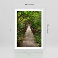 Plakat w ramie 50x70 - Przez Dżunglę - most, linowy - rama biała