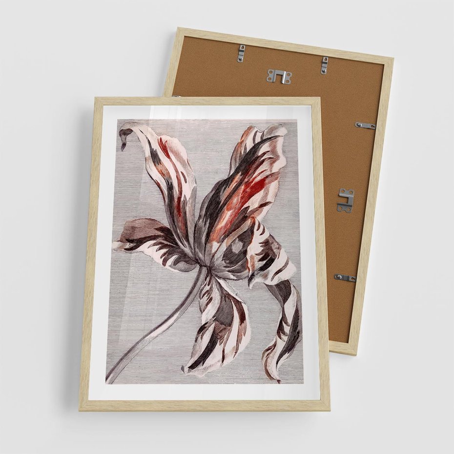 Plakat w ramie 50x70 - Graficzna Elegancja - nowoczesna sztuka, grafika - rama drewno