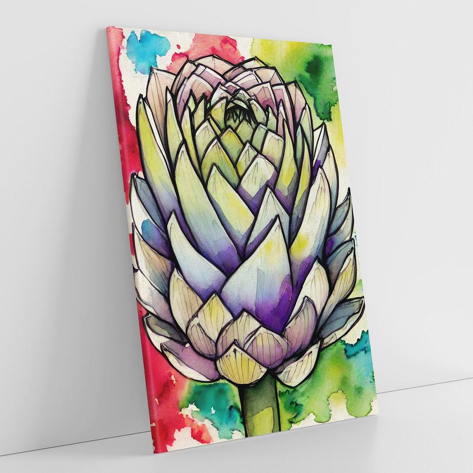 Obraz na płótnie 80x120 - Zamknięte w Roślinie - abstrakcja, akwarela