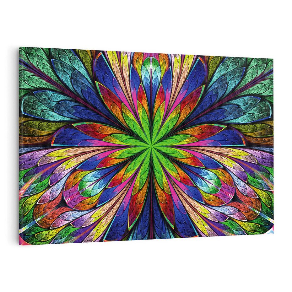 Obraz na płótnie 120x80 - Witrażowa magia na płótnie - witraż, sztuka