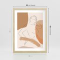 Plakat w ramie 30x40 - Sztuka Prostoty - kobieta, szkic - rama drewno