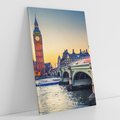 Obraz na płótnie 50x70 - Magiczny Londyn: Tamiza i Big Ben - Londyn, Tamiza