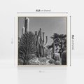 Obraz w ramie 50x50 - Pustynny Klimat - czarno białe zdjecie, pustynia - rama drewno