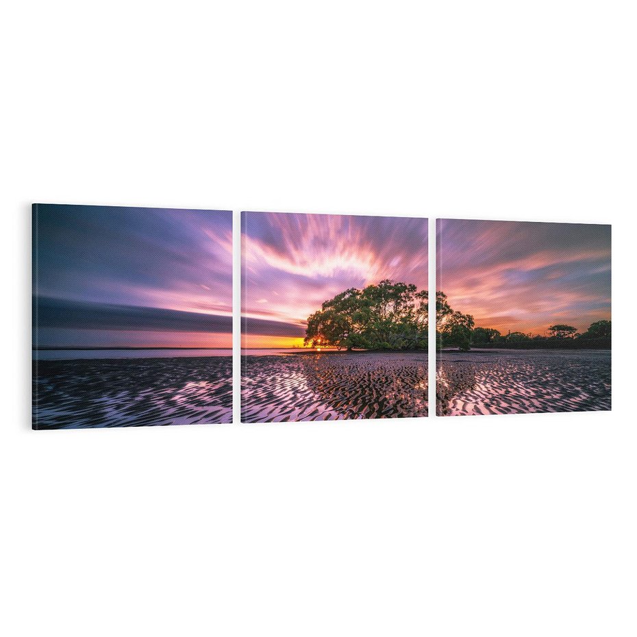 Obraz na płótnie 120x40 - Spokojne jezioro, fale, woda - jezioro, wyspa