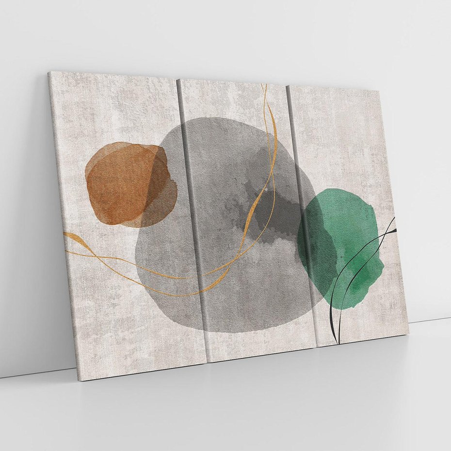 Obraz na płótnie 120x80 - Delikatne Plamy - akwarelowe plamy, złote linie