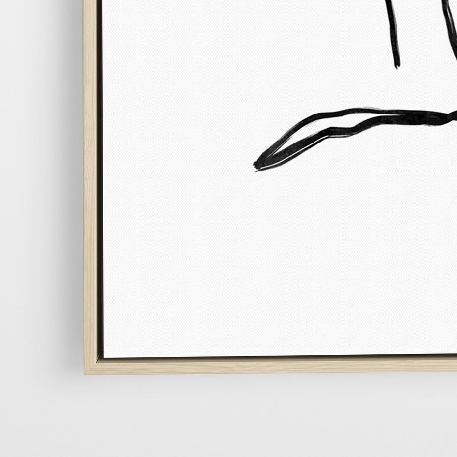 Obraz w ramie 80x120 - Migotliwe Widzenia - szkic twarzy, minimalistyczny niewyraźny - rama drewno