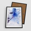 Plakat w ramie 50x70 - Graficzna magia kobiecej twarzy - grafika, kobieta - rama czarna