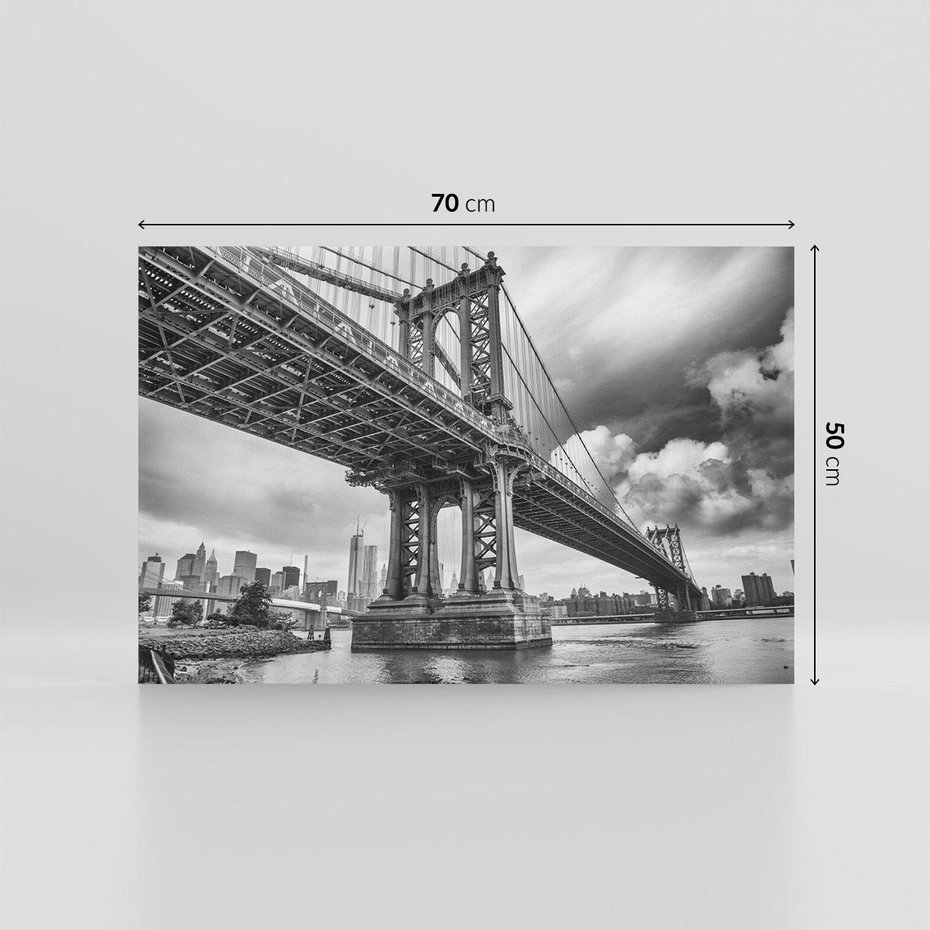 Obraz na płótnie 70x50 - Most nad nowojorską panoramą - most, Nowy York