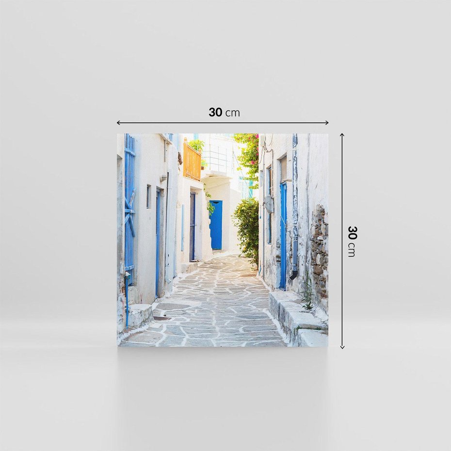Obraz na płótnie 30x30 - Urok greckiej uliczki - Grecja, wyspa