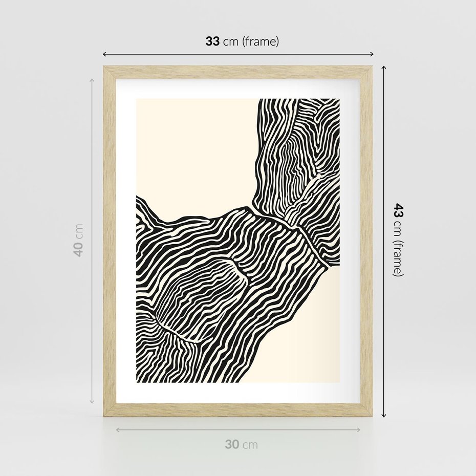 Plakat w ramie 30x40 - Podróżne Impresje - boho plakat, rycina - rama drewno